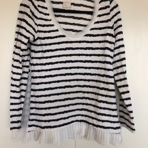 ANTHROPOLOGIE stripped long-sleeve blouse